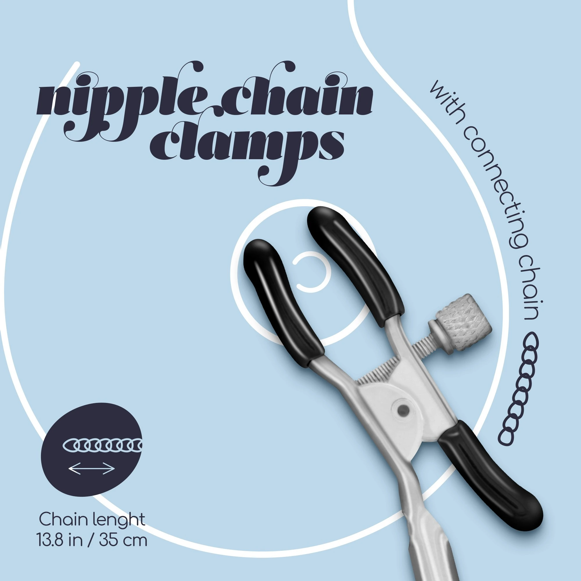Pinzas para Pezones Silver Nipple Chain Clamps — foto 4